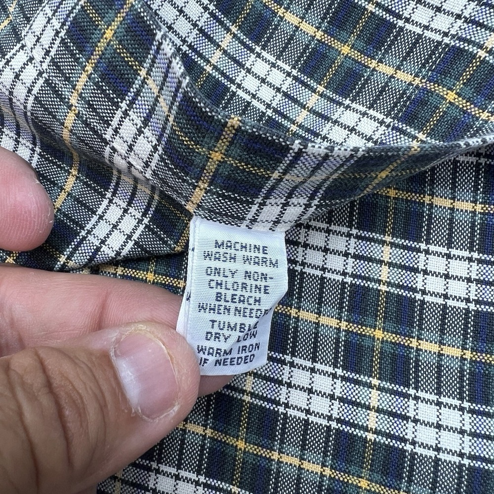 Ralph Lauren Custom Fit Plaid Button Down Shirt Men's XL Blue Green Yellow - Picture 16 of 16